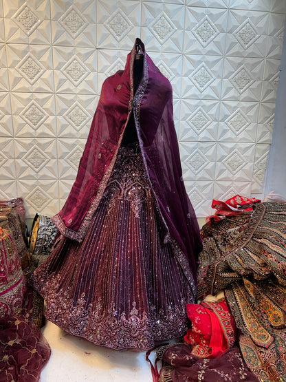 Heavy Wine Partywear Lehenga