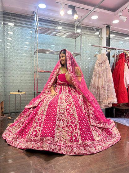 Astonishing red bridal Lehenga