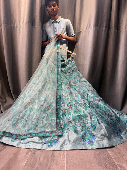 Good looking Green Crop Top Lehenga