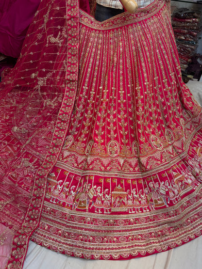 Rani pink Doli Barat Bridal Lehenga