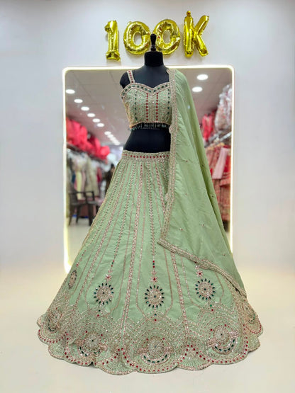 White Designer Crop Top Lehenga