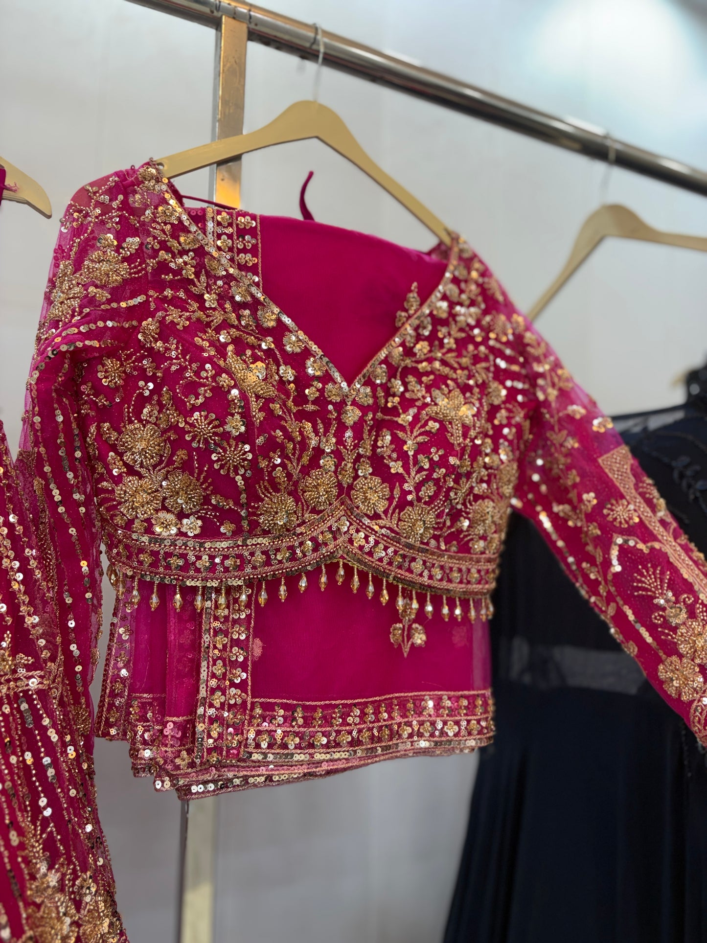 Designer Red crop top Lehenga Happy Customer