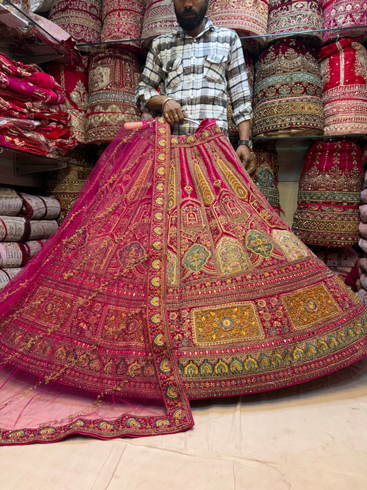 Rani pink Bridal Lehenga