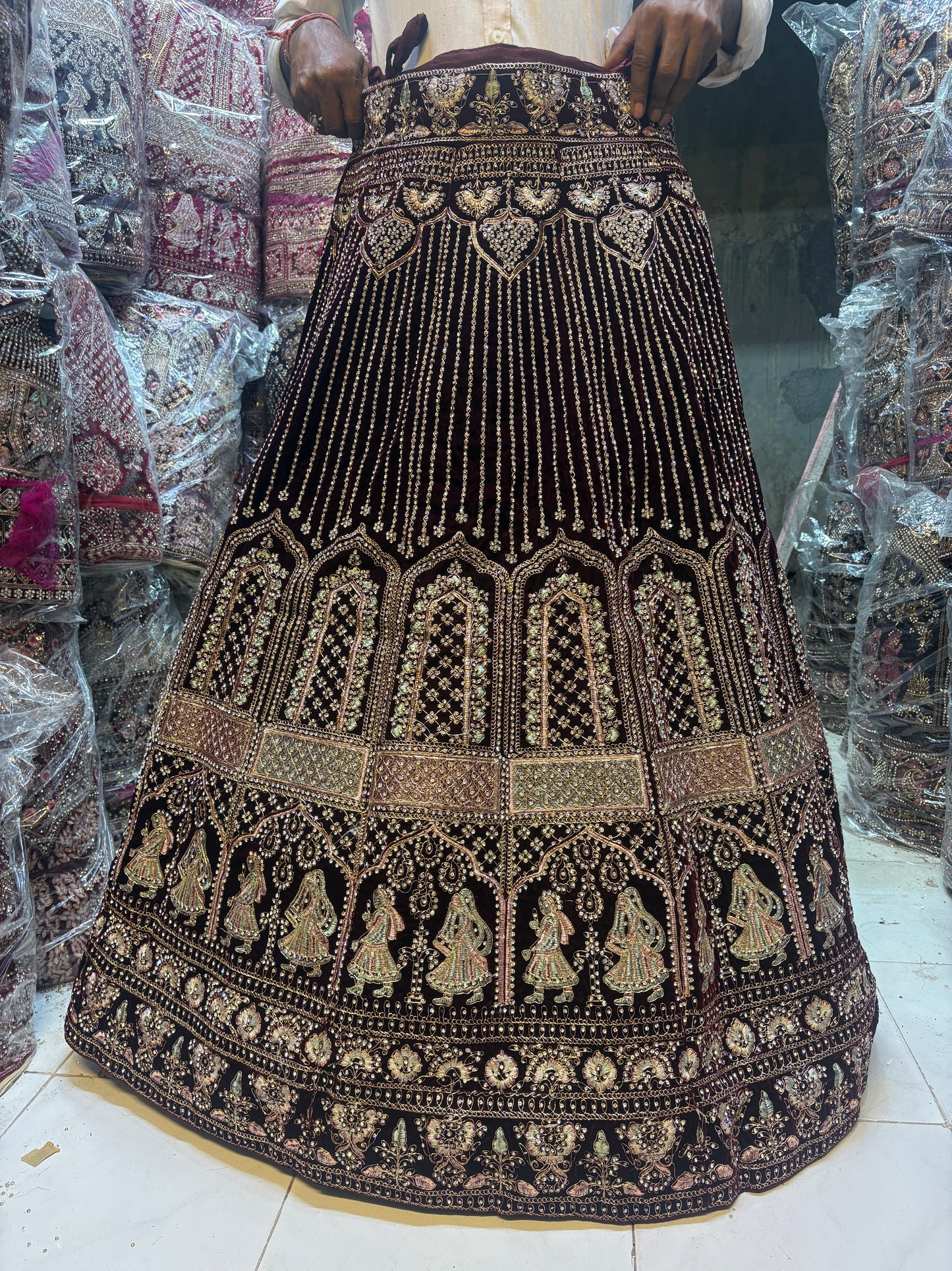 Glamorous maroon doli barat Lehenga