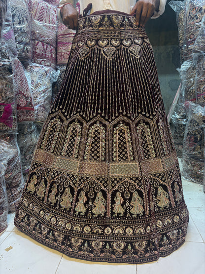Glamorous maroon doli barat Lehenga