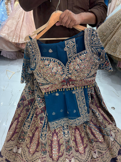 Something Different maroon peach Double Duptta Lehenga Happy Customer