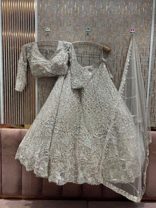 White Crop Top Lehenga