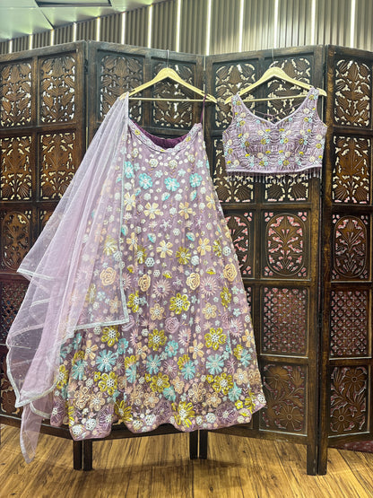 Engaging pink crop top Lehenga