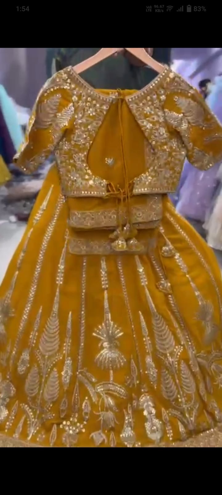 Yellow Crop Top Lehenga