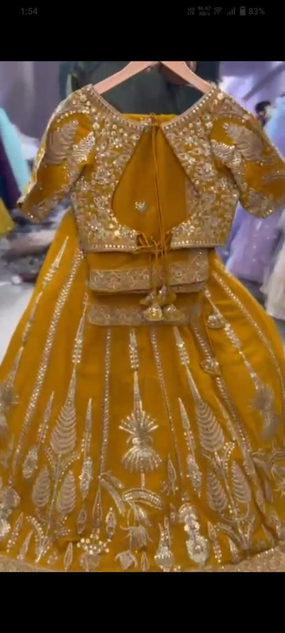 Yellow Crop Top Lehenga