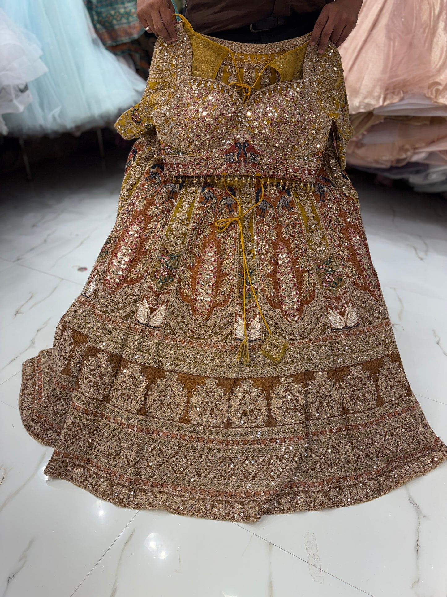Something Different maroon peach Double Duptta Lehenga Happy Customer