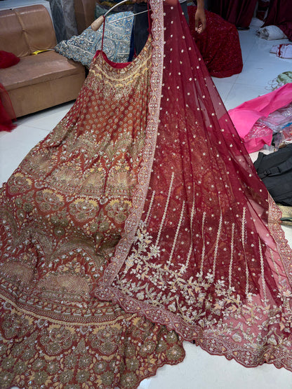 Maroon long peplum Farshi Gaharara Dress Special