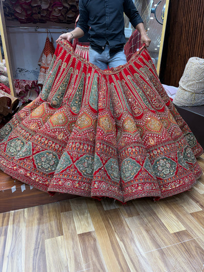 Red Ball Bridal Lehenga