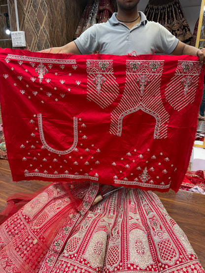 Red Pink Ball Bridal Lehenga