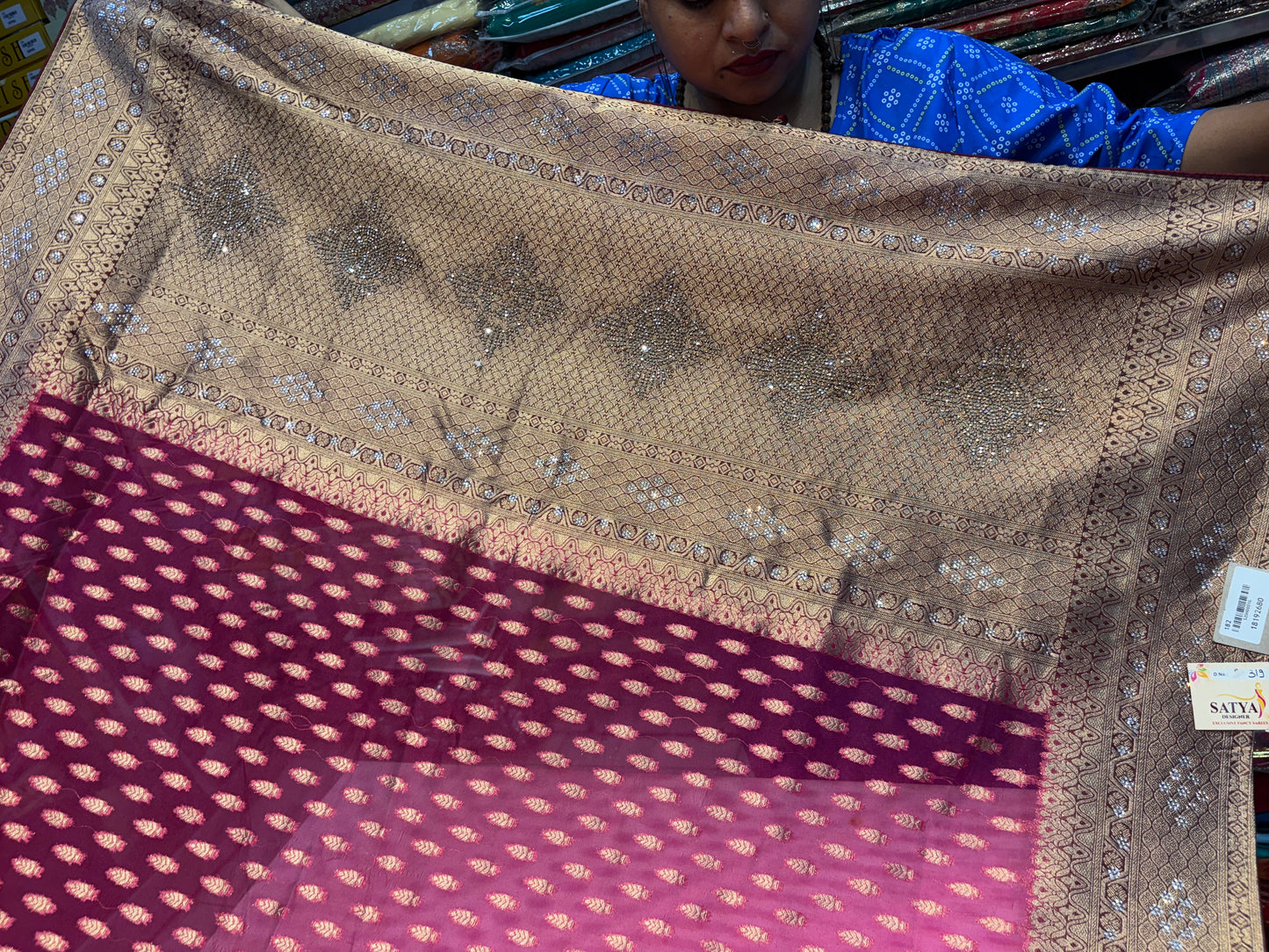 Fabulous dark pink saree