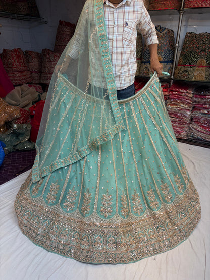 Sea Green Designer Lehenga