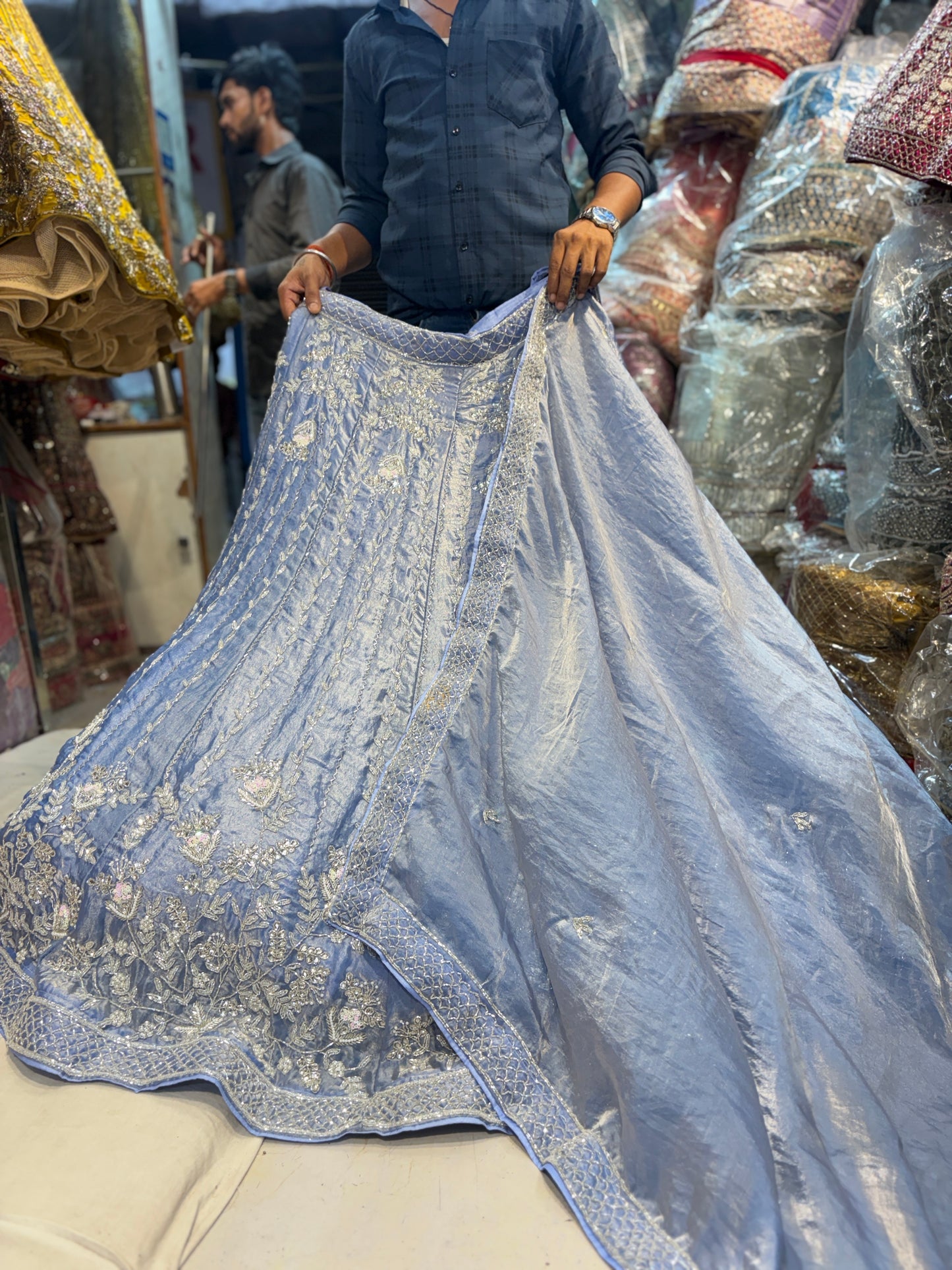 Glamorous sky blue Lehenga