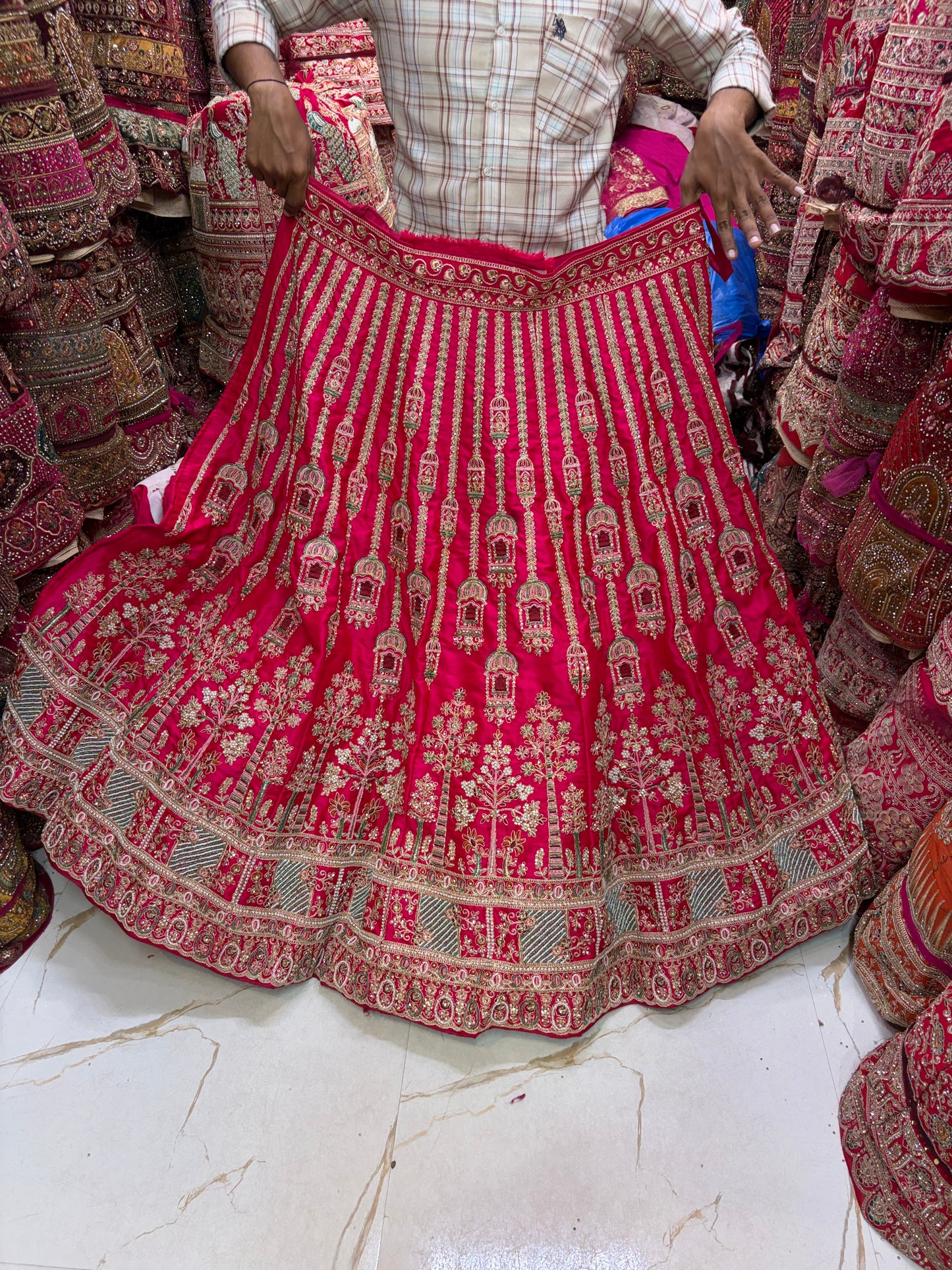 Rani Pink bridal Lehenga