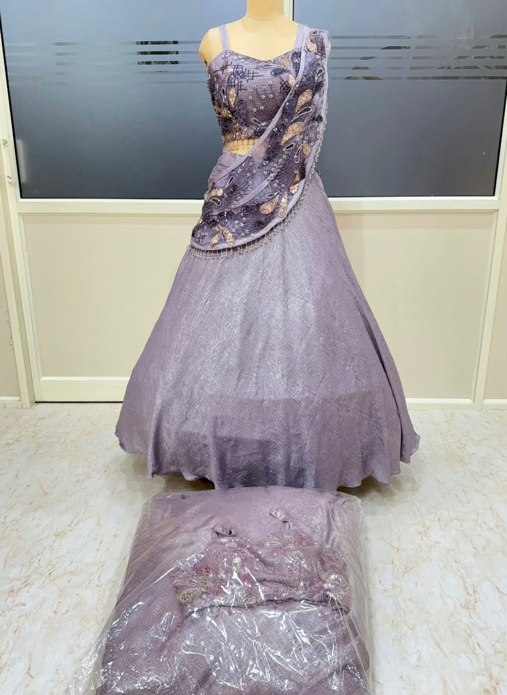 Pink Lavender crop top lehenga