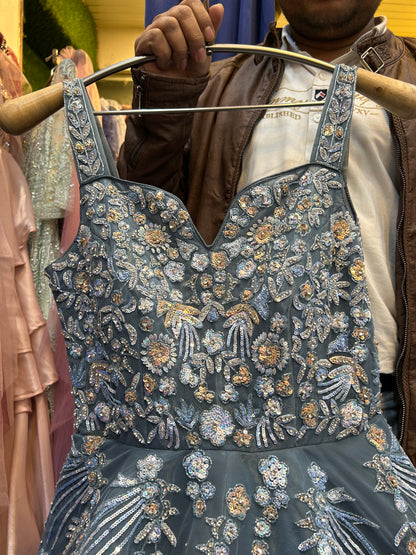 Majestic grey blue gown