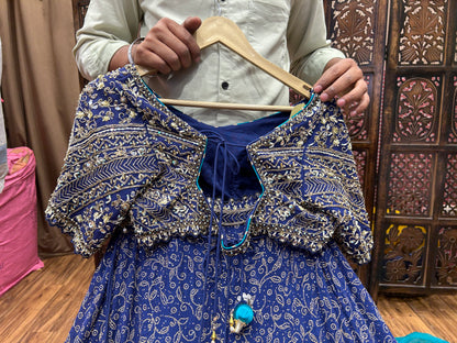 Fabulous navy blue crop top Lehenga