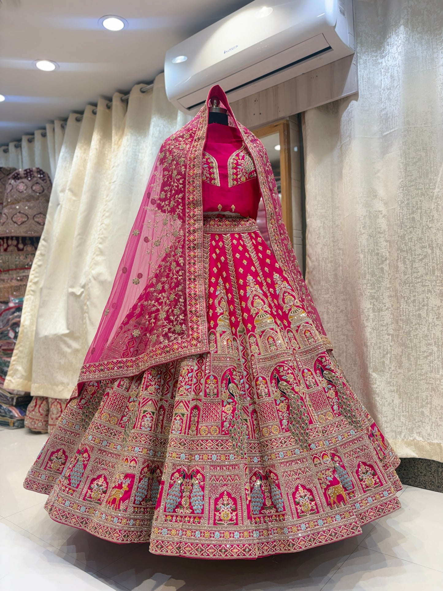 Astonishing Rani pink bridal Lehenga