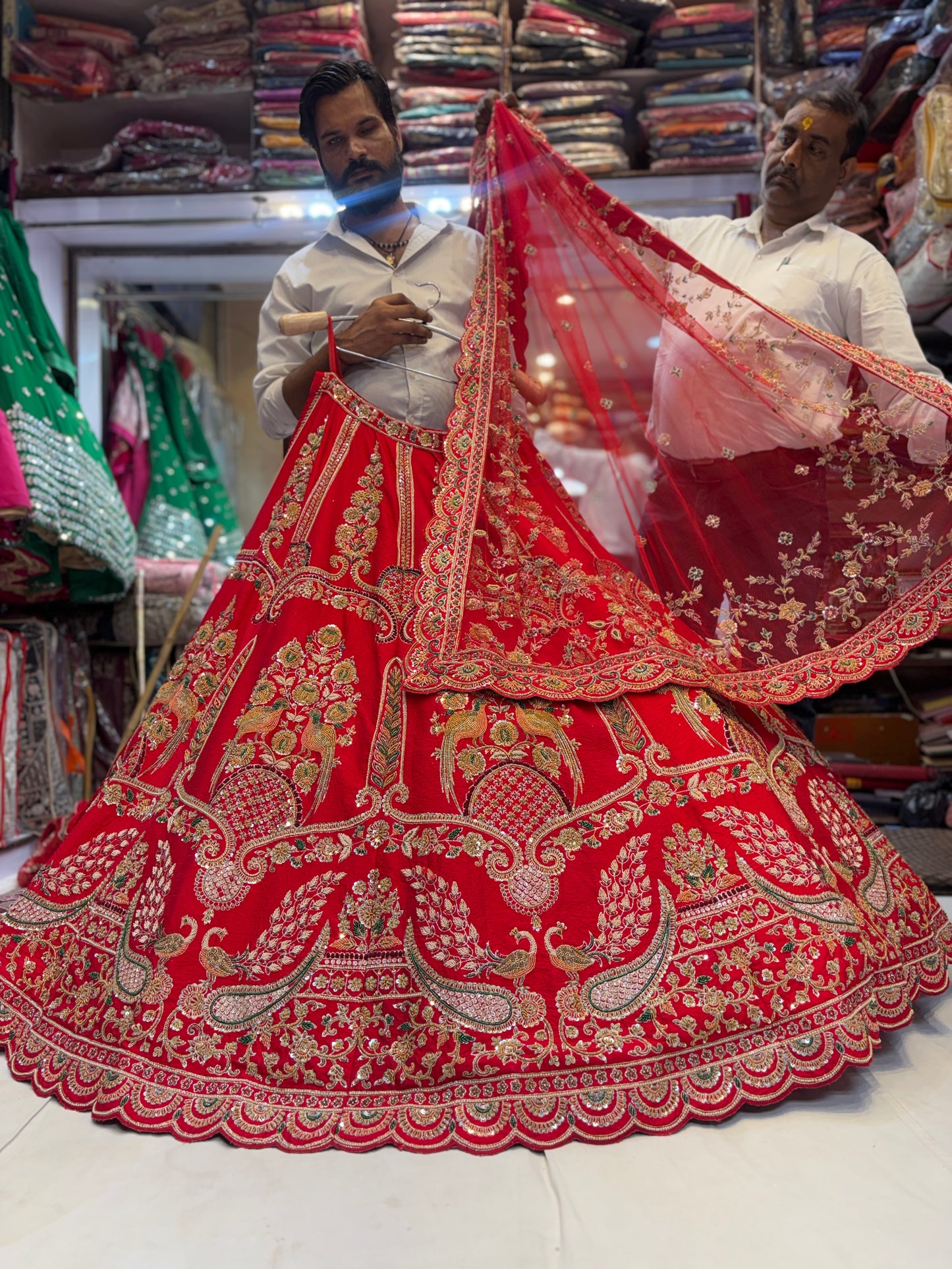 Lovely peacock rani pink bridal Lehenga