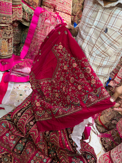 Rani pink bridal Lehenga