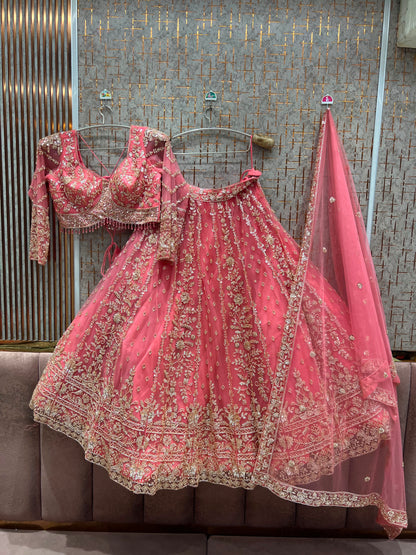 Sky Blue Crop Top Lehenga