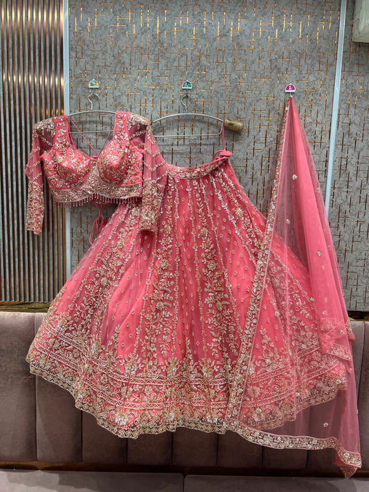 Baby Pink Crop Top Lehenga
