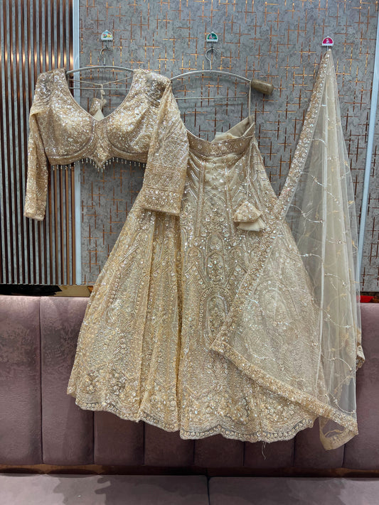 Golden Crop top Lehenga
