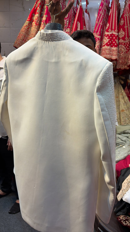 White Mens Wear Indo Western Dress