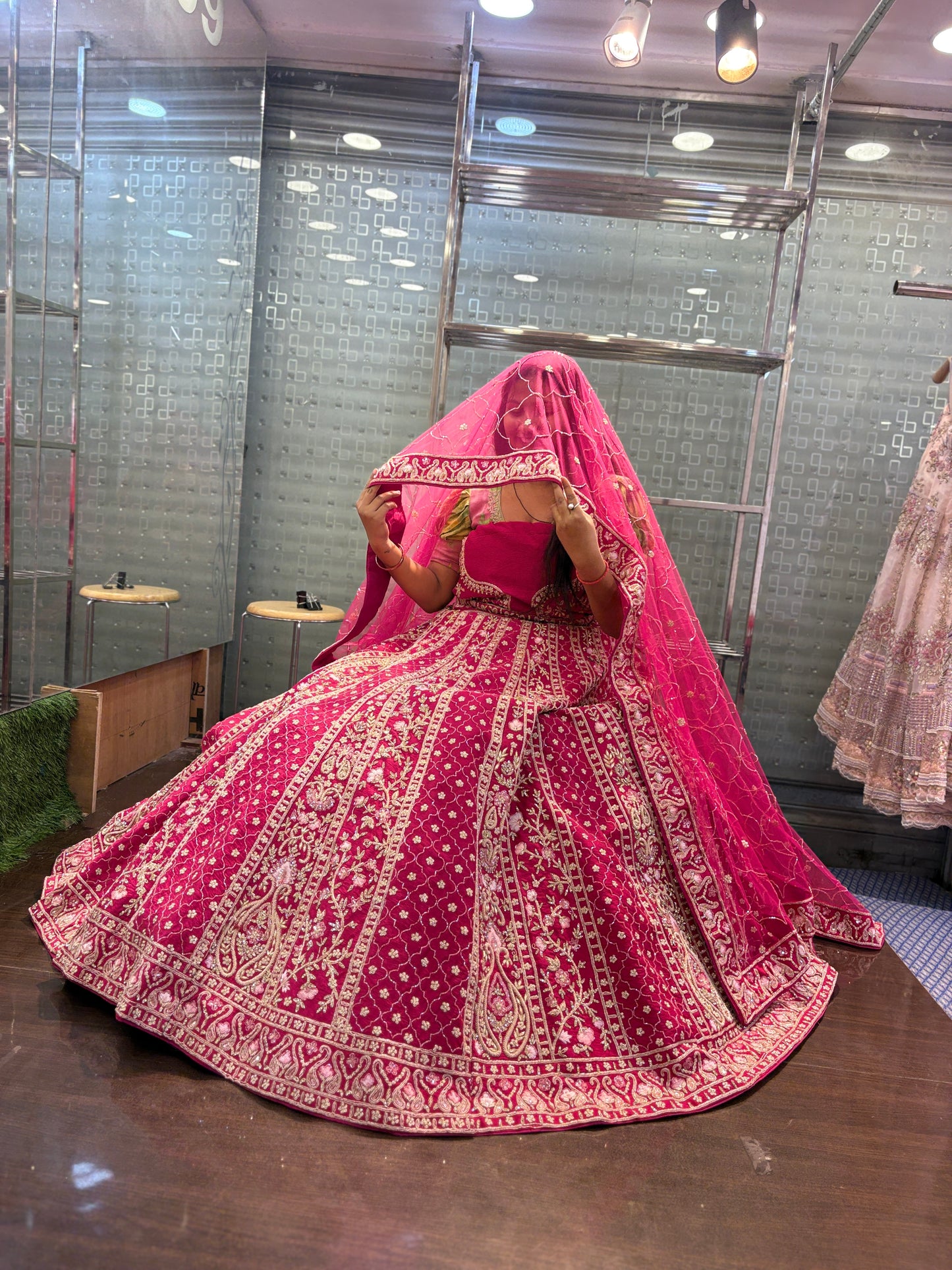 Astonishing red bridal Lehenga
