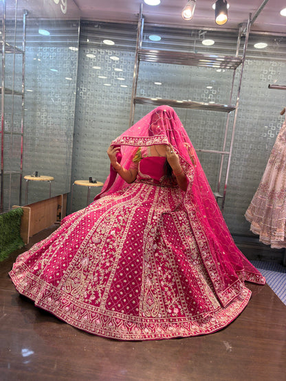 Astonishing red bridal Lehenga