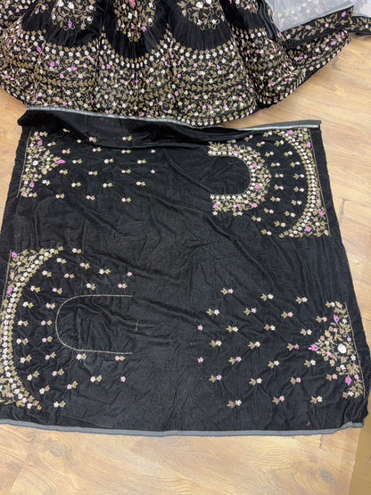 Heavy Black Ball Bridal Lehenga