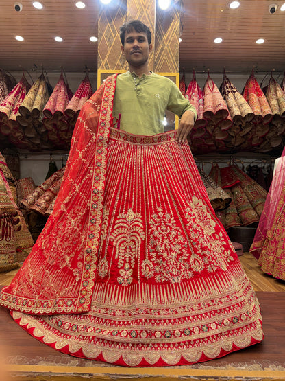 Pretty Rani pink Bridal Lehenga