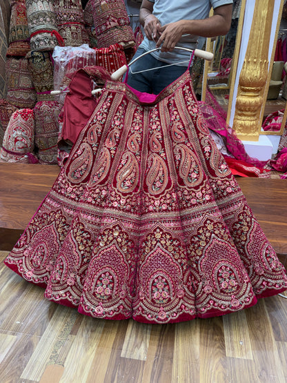 Maroon Ball Bridal Lehenga
