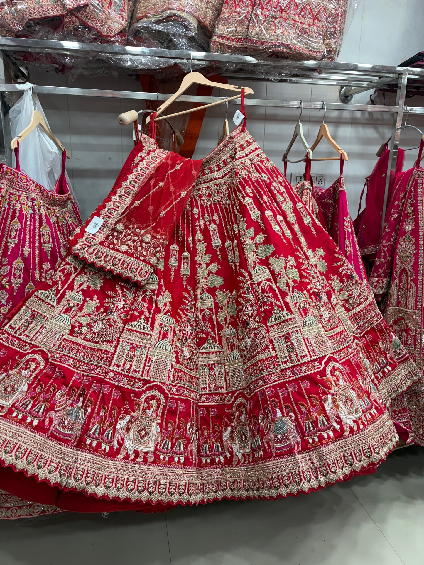 Rani pink peacock Bridal Lehenga