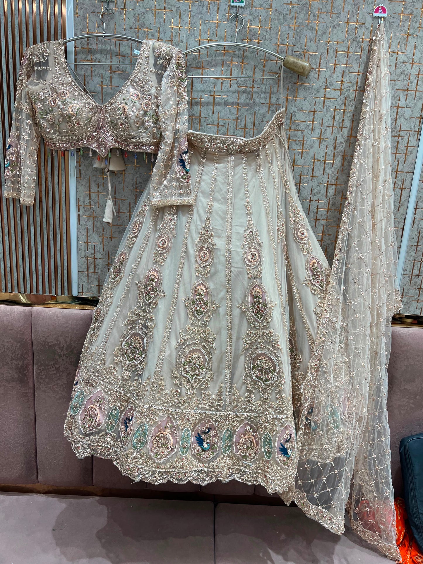 White Crop Top Lehenga