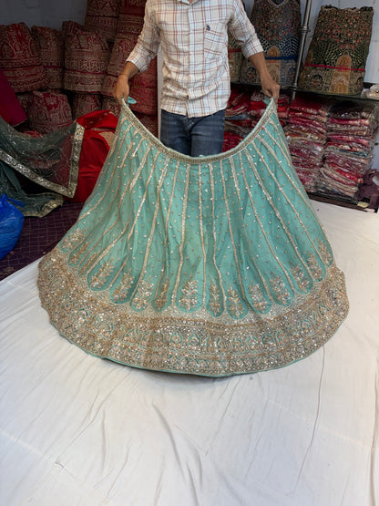 Sea Green Designer Lehenga