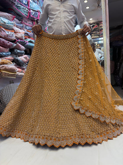 Glamorous yellow haldi mehendi Lehenga