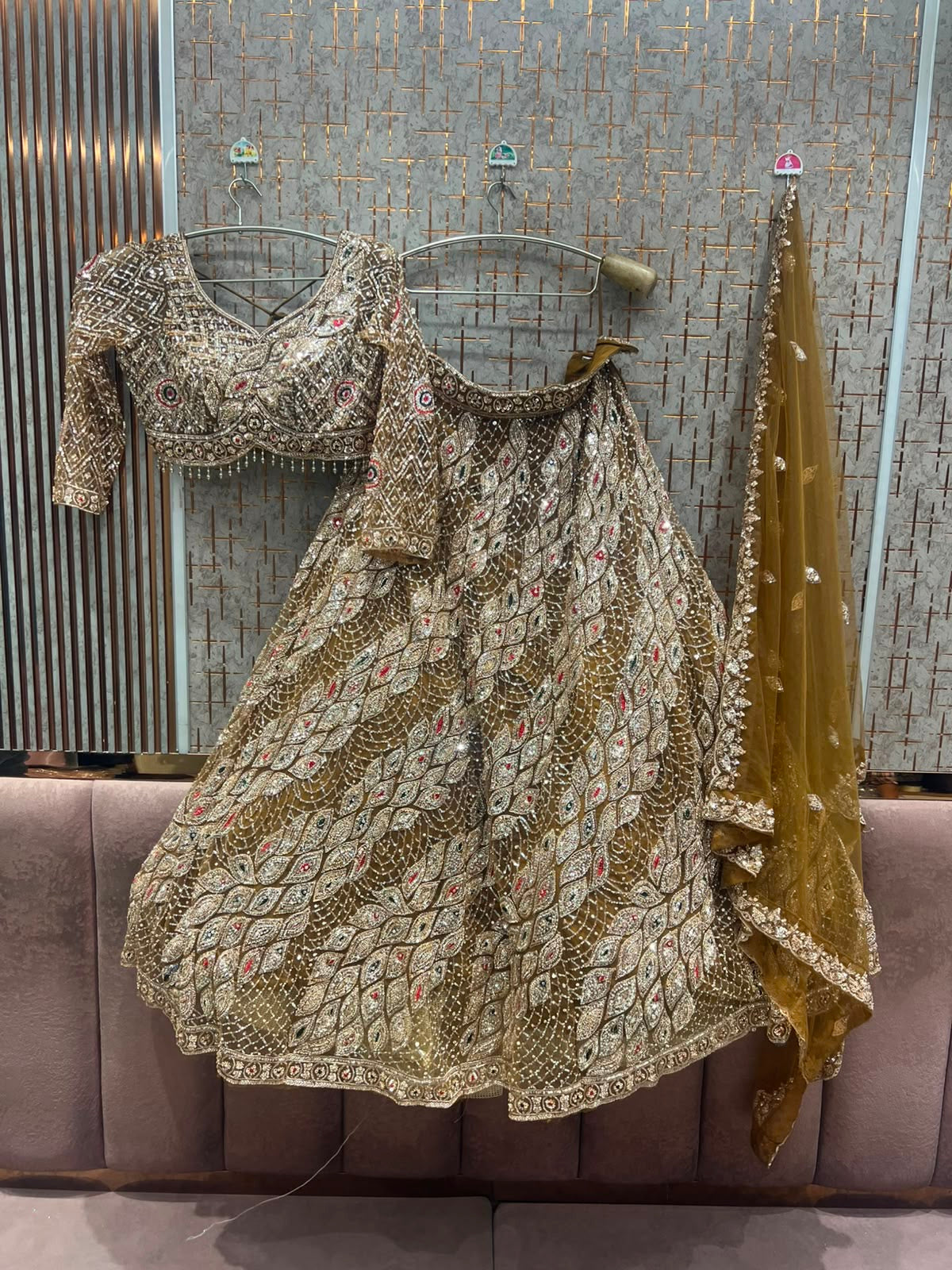 Mustard Crop Top Lehenga