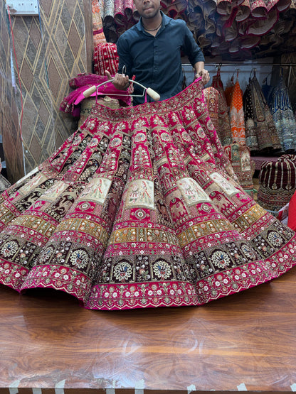 Rani pink Ball Bridal Lehenga
