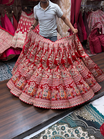 Rani Pink Doli Barat Peacock Ball Bridal Lehenga - Shopping World