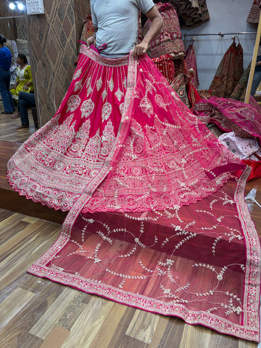 Rani pink Bridal Lehenga
