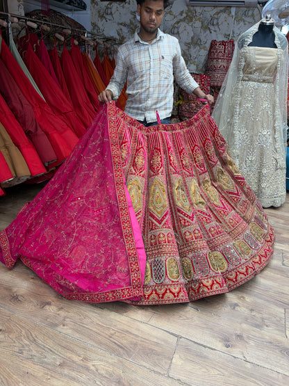 Rani Pink Ball Bridal Lehenga