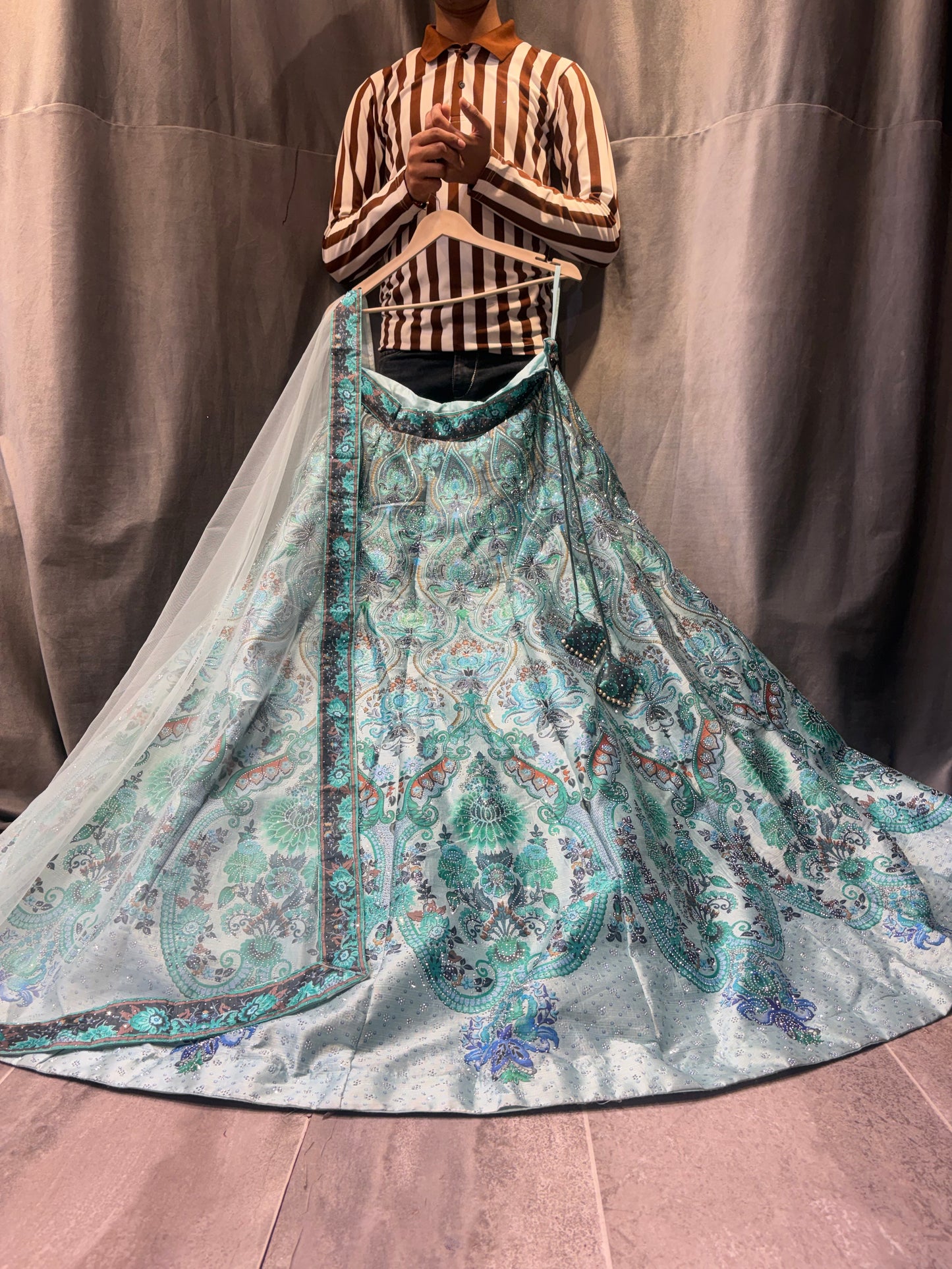Lavishing blue Crop Top Lehenga