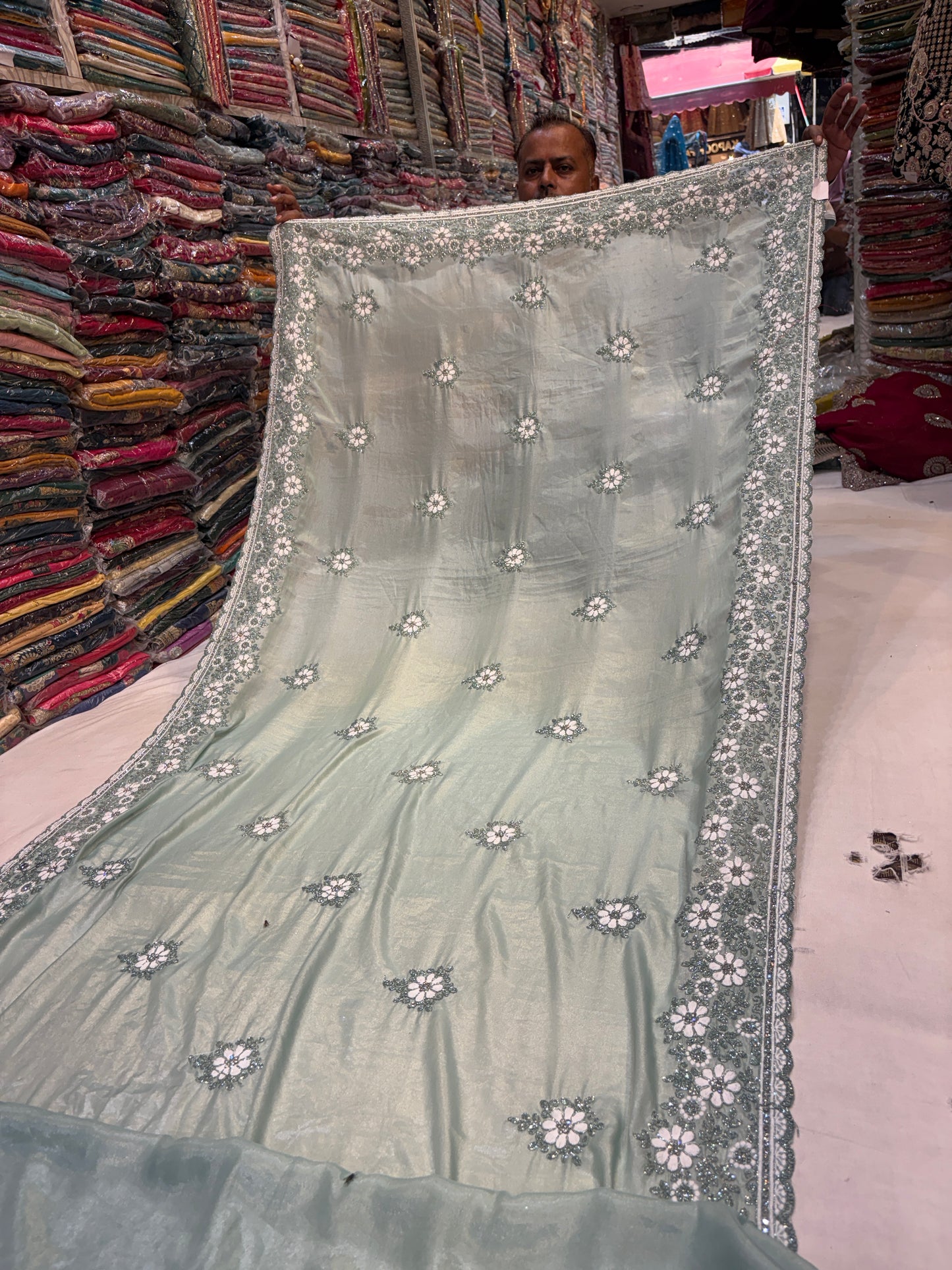 Attractive grey saree