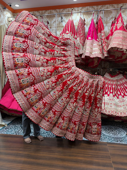 Rani Pink Doli Barat Peacock Ball Bridal Lehenga - Shopping World