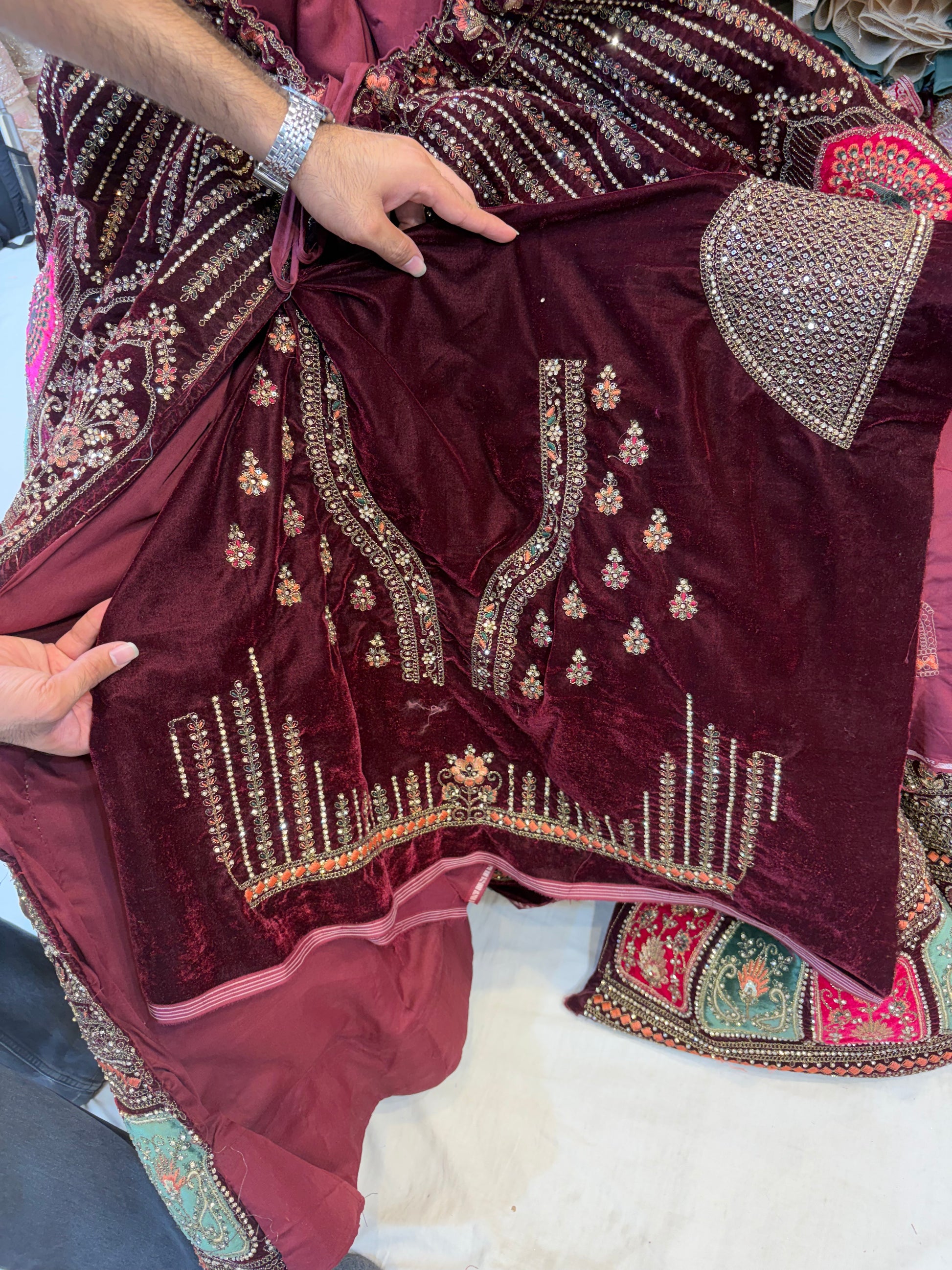 Maroon Doli Barat Ball Bridal Lehenga - Shopping World